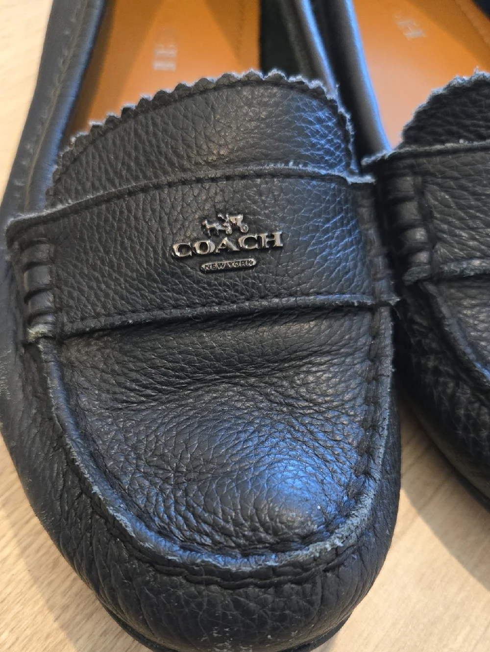 Coach Odette Black Leather Slip-on Shoes - Picture 2 of 6
